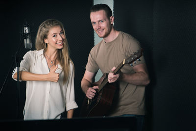 Young couple smiling