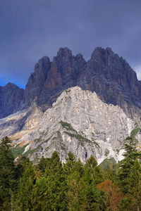 Scenic view of rocky mountains against sky