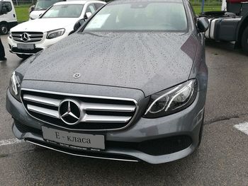 High angle view of car parked on street