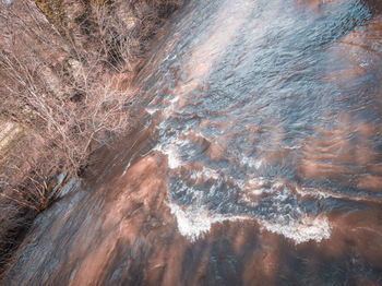 Close-up of water flowing through rocks