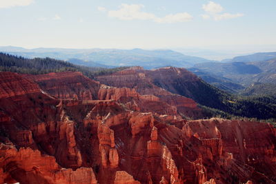 High angle shot of rocky landscape