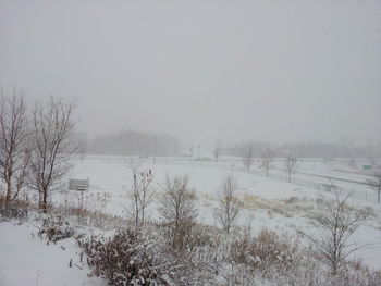 Scenic view of snow covered landscape