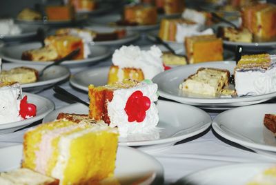 Close-up of served food in plate