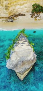 High angle view of rocks in swimming pool