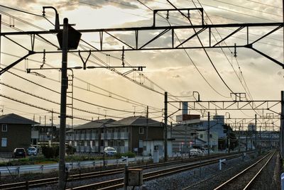 Railway tracks against sky