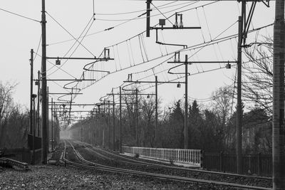 Railroad tracks against sky