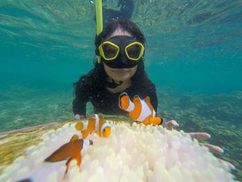 Scuba diving in sea