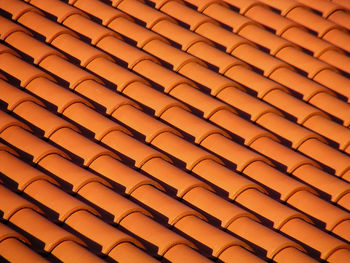 Full frame shot of roof tiles building