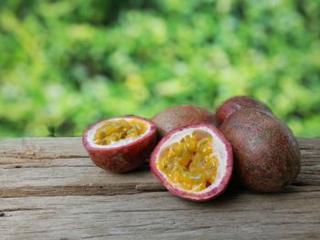 Close-up of fruits on table