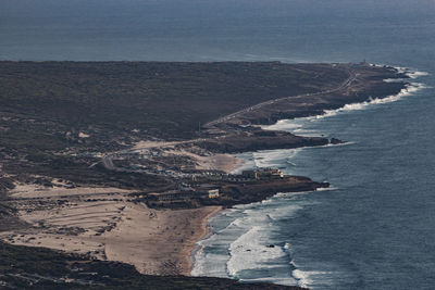 High angle view of beach against sky