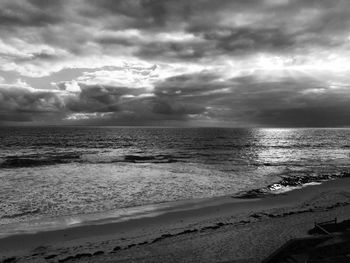View of sea against cloudy sky