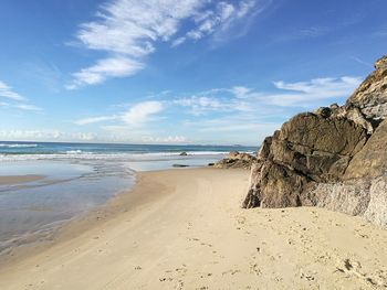 Scenic view of beach against sky