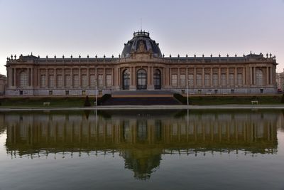 Reflection of building in lake