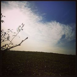 Scenic view of landscape against cloudy sky