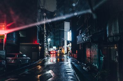 Illuminated city at night