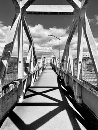 Low angle view of suspension bridge