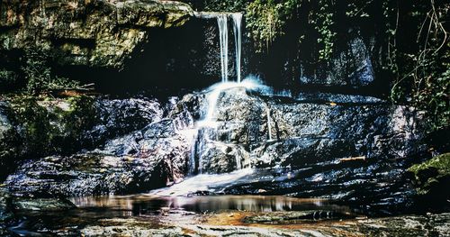 Scenic view of waterfall