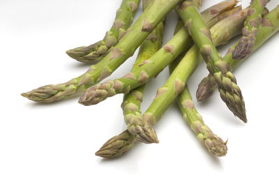 High angle view of vegetables on white background