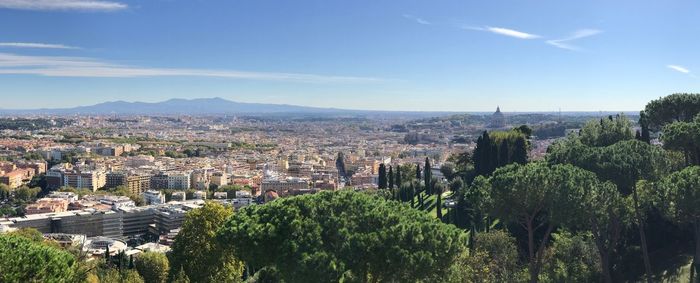 Panoramic view of cityscape against sky