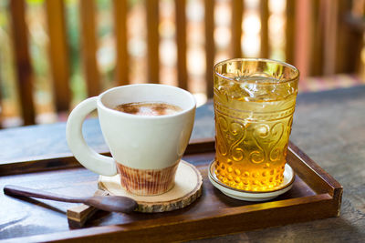 Close-up of coffee on table