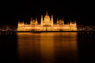 Illuminated city lit up at night