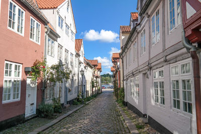 Narrow alley amidst buildings in town