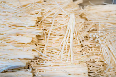 High angle view of rice on table