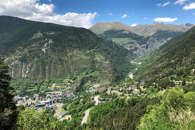 High angle view of townscape against sky