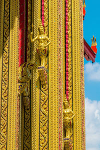 Close-up of statue against temple