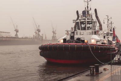 Ship in sea against sky
