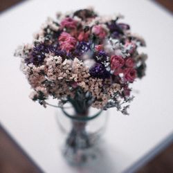 Close-up of flowers on table