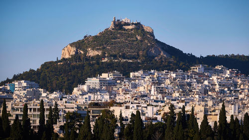 Lycabettus hill view from panathenaic stadium upper stand