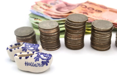 Close-up of coins