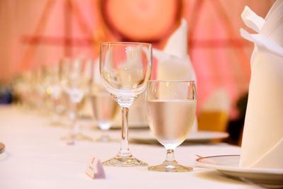 Close-up of beer in glass on table