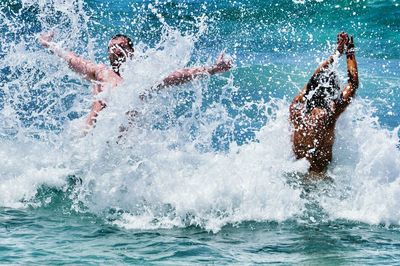 Two men in sea