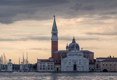 View of buildings against cloudy sky