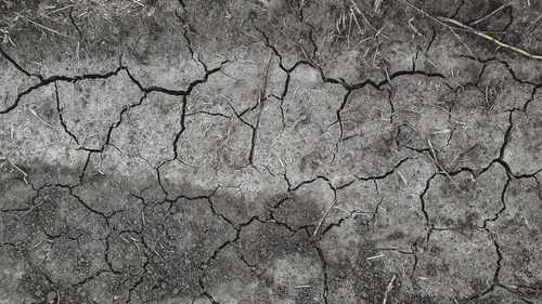 Full frame shot of cracked land