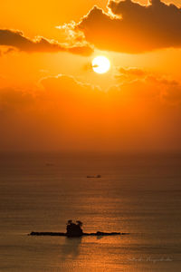 Scenic view of sea during sunset