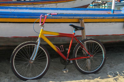 Bicycles parked on street