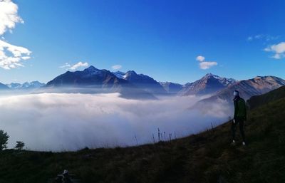Scenic view of mountains against sky