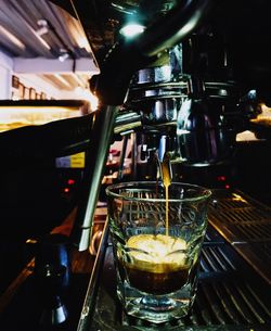 Close-up of coffee in cafe