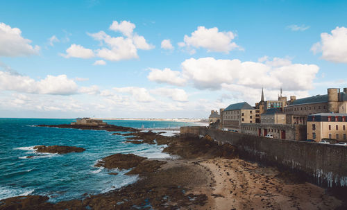 Panoramic view of beach against sky