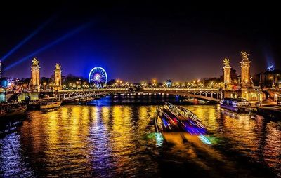 Illuminated city at night