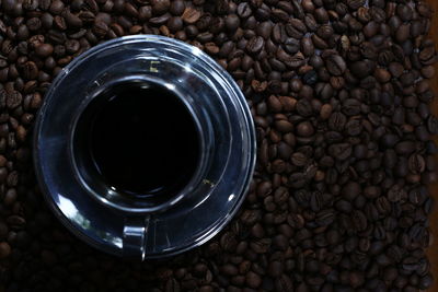 High angle view of coffee cup