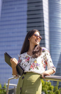 Young woman on break from work relaxing person