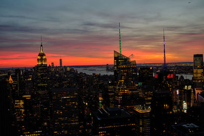 New york at sunset seen from top of the rock