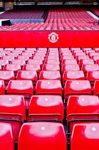 Full frame shot of empty chairs