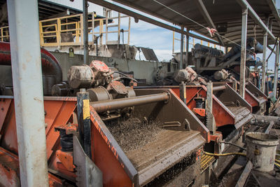 Train in old factory