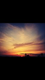 Silhouette of landscape at sunset