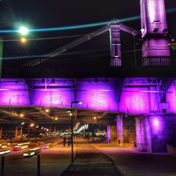 Illuminated city at night